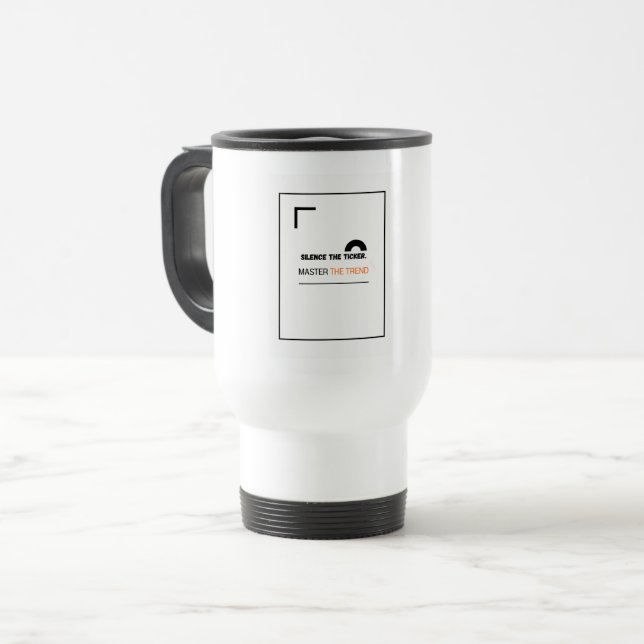 Reisebecher 'Silence the Ticker' | Geschenk für In (Vorderseite Links)