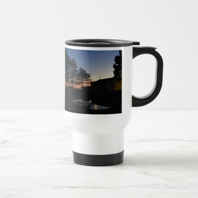 Reisebügel mit Foto für Sonnenuntergang mit Kiefer Reisebecher (Rechts)