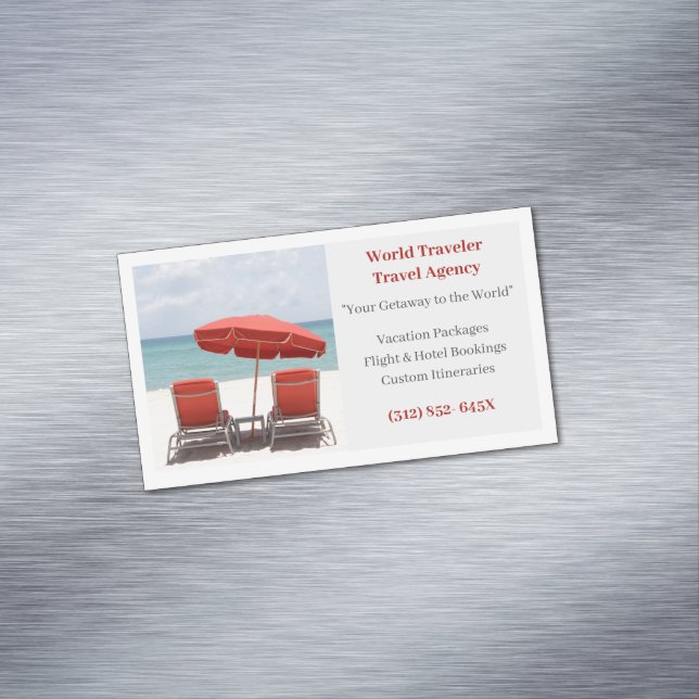 Reisebüro Agent Beach Magnetische Visitenkarte (Beispiel)