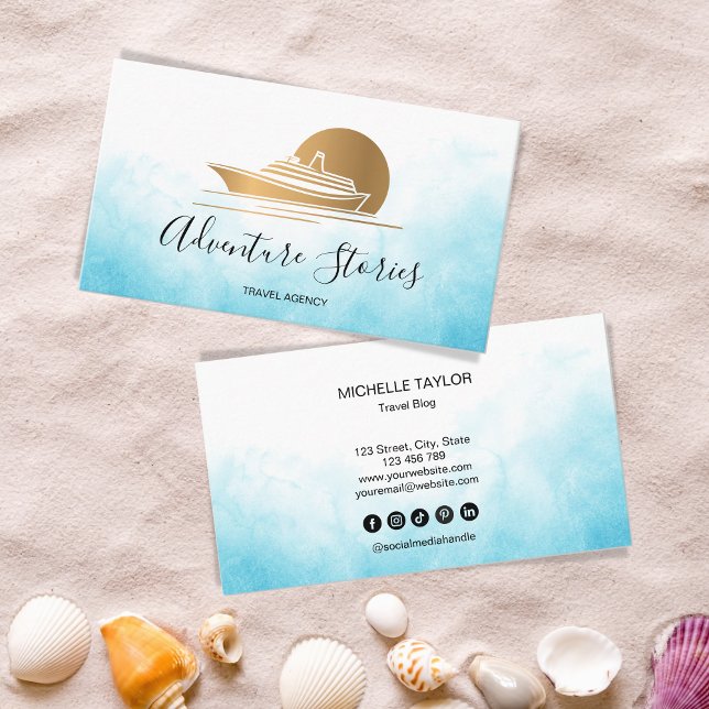 Reisebüro Blog Blue World Map Cruise Visitenkarte (Von Creator hochgeladen)