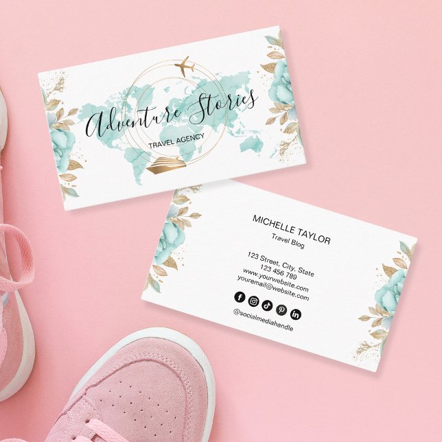 Reisebüro Blog Blue World Map Cruise Visitenkarte (Von Creator hochgeladen)