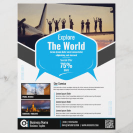 Reisebüro Flyer Blaue Vorlage