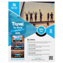Reisebüro Flyer Blaue Vorlage