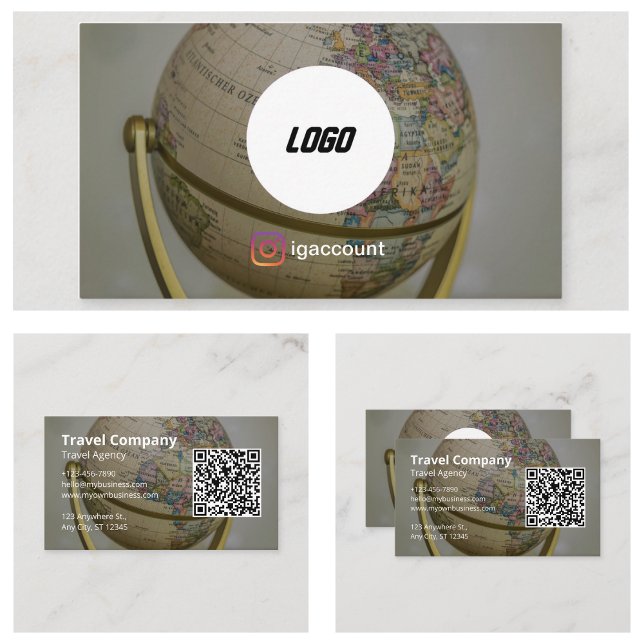 Reisebüro Globe Visitenkarte (Travel Agency Globe Business Cards)