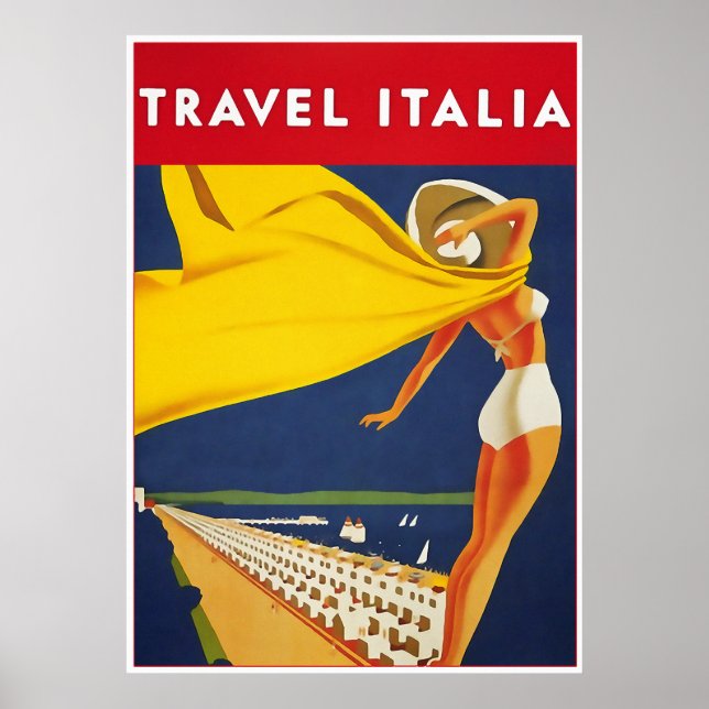 Reisebüro Italia, Vintage Travel Poster (Vorne)