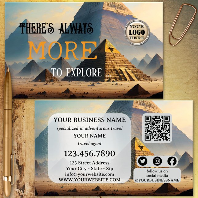 Reisebüro QR Code Visitenkarte (Adventure travel agency business card)