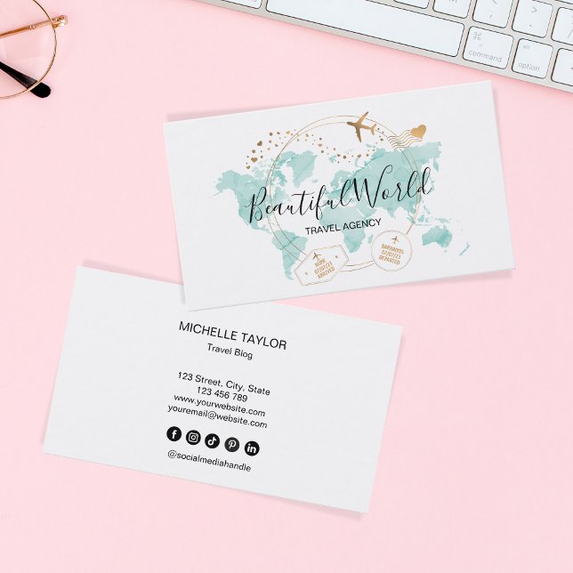 Reisebüro Reisebüro Blog Weltkarte Logo Visitenkarte (Von Creator hochgeladen)