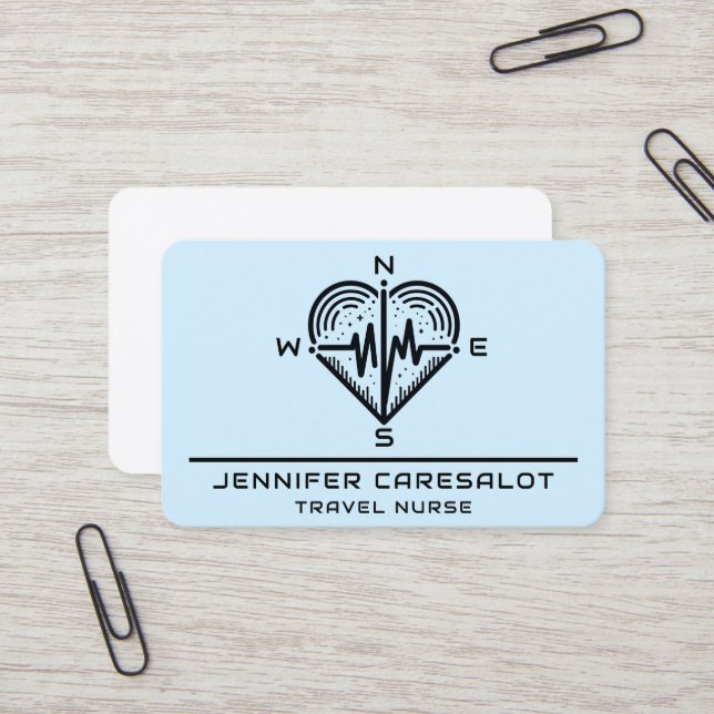 Reisebüro RN, LVN, LPN, Caretaker Business Card Visitenkarte (Vorderseite/Rückseite Beispiel)