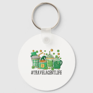 Reisebüro St. Patricks Tag Kaffee Liebhaber Shamro Schlüsselanhänger