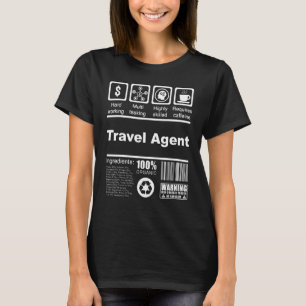 Reisebüroangestellter Nährwertinformationen Für T-Shirt
