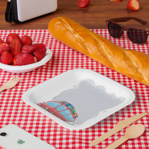 Reisebus raucht pappteller