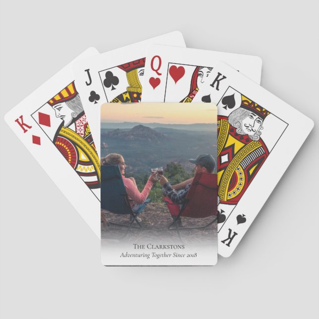 Reisedeck mit Ihrem Abenteuerfoto Spielkarten (Rückseite)