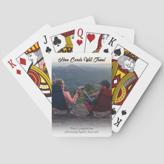 Reisedeck mit Ihrem Abenteuerfoto Spielkarten (Rückseite)