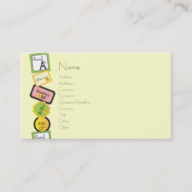 Reisedesign Visitenkarte (Vorderseite)