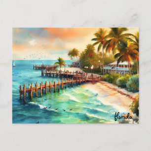 Reiseerleichterung Vintage-Schlüssel Florida-Postk Postkarte