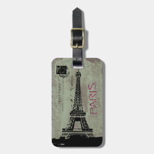 Reiseetiket Paris Vintage Postkarte Eiffelturm Gepäckanhänger