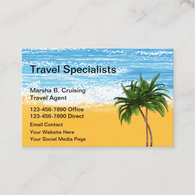Reiseexperte Tropical Theme Visitenkarte (Vorderseite)