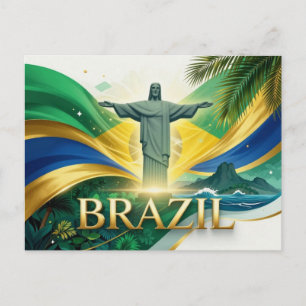 Reiseflagge Brasilien Erbe Postkarte