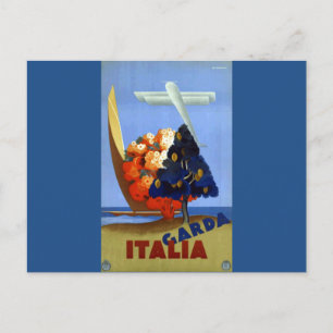 Reiseflug in das alte Garda Italien Europa Postkarte