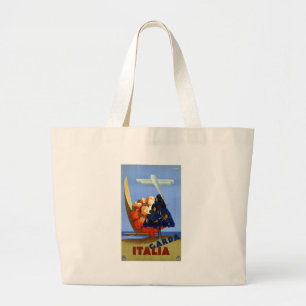 Reiseflug Vintage Garda Italien Europa Jumbo Stoffbeutel