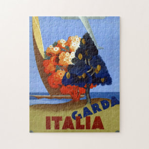 Reiseflug Vintage Garda Italien Europa Puzzle