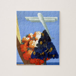 Reiseflug Vintage Garda Italien Europa Puzzle