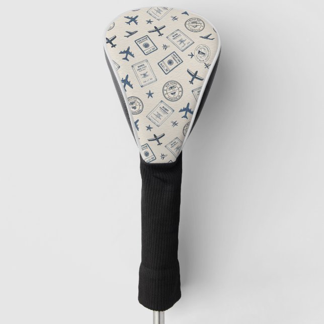 Reiseflugmuster im Vintage-Stil Golf Headcover (Vorderseite)