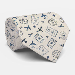 Reiseflugmuster im Vintage-Stil Krawatte