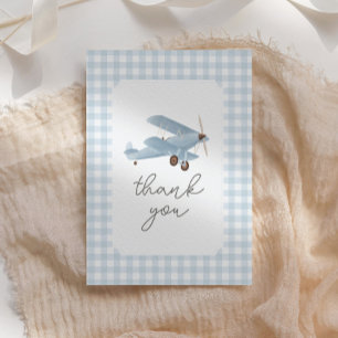 Reiseflugzeug-Baby-Party im Vintage-Stil Dankeskarte