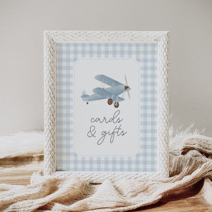 Reiseflugzeug-Baby-Shower-Karten und Geschenke Poster