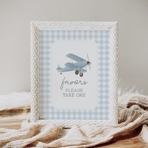 Reiseflugzeug-Babyparty-Geschenke-Schild im Vintag Poster