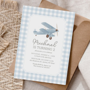 Reiseflugzeug-Geburtstag im Vintage-Stil Einladung