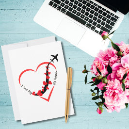 Reiseflugzeug Herz & I Liebe Meine Fly Friends Feiertagskarte