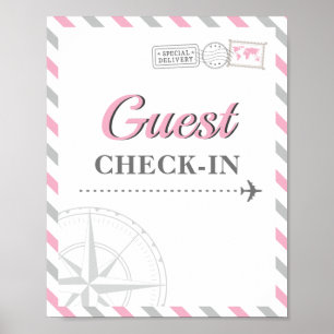 Reiseflugzeug-Party-Thema-Gästeanmeldung Willkomme Poster
