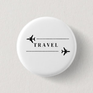 Reiseflugzeug T-Shirt Button