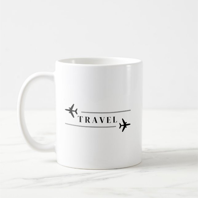 Reiseflugzeug T-Shirt Kaffeetasse (Links)