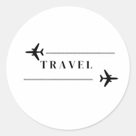 Reiseflugzeug T-Shirt Runder Aufkleber