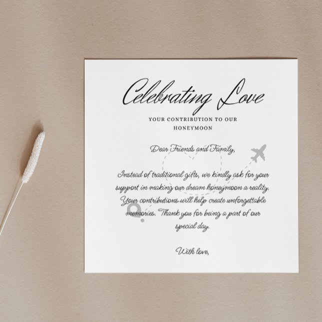 Reisefonds Anfrage Qr Code Honeymoon Fund Begleitkarte (Travel Fund Request Qr Code Honeymoon Fund Enclosure Card)