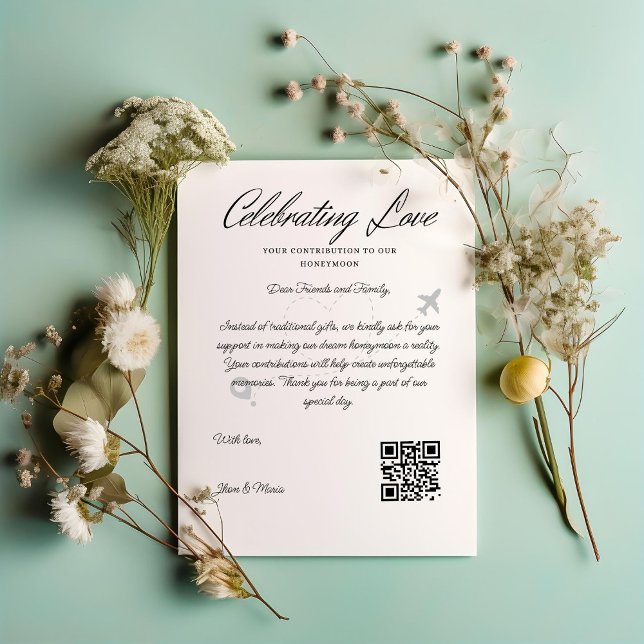 Reisefonds Anfrage Qr Code Honeymoon Fund Einladung (Travel Fund Request Qr Code Honeymoon Fund Invitation)