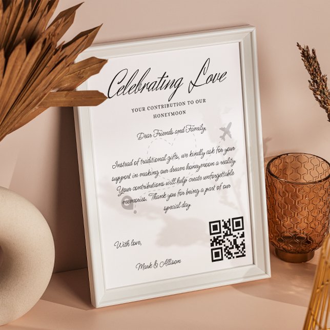 Reisefonds Anfrage Qr Code Honeymoon Fund Poster (Travel Fund Request Qr Code Honeymoon Fund Poster)