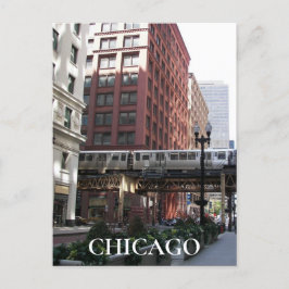 Reisefoto des Chicago Elevated Loop Trains Postkarte