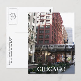 Reisefoto des Chicago Elevated Loop Trains Postkarte