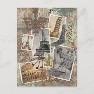 Reisefotografien aus Europa im Vintage-Stil Paris Postkarte