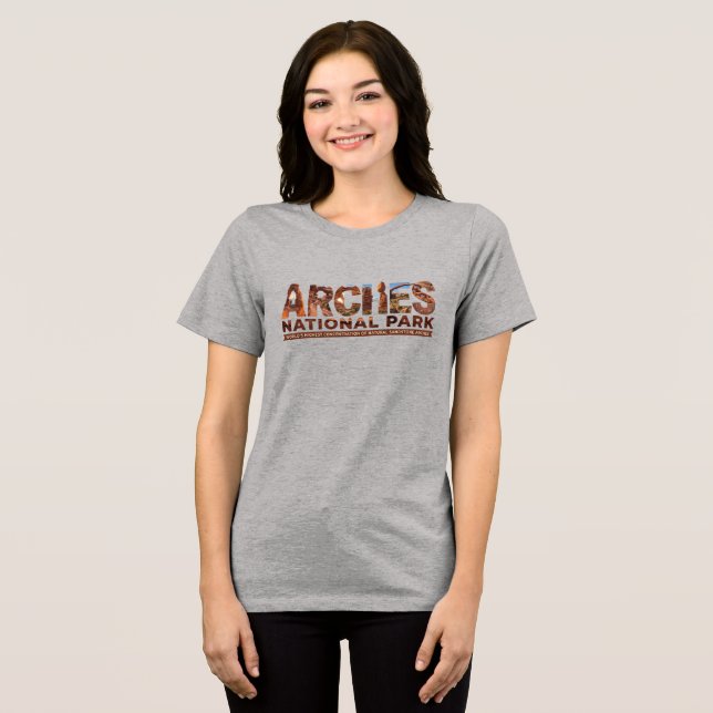 Reiseführer Arches-Nationalpark Tri-Blend Shirt (Vorderseite voll)