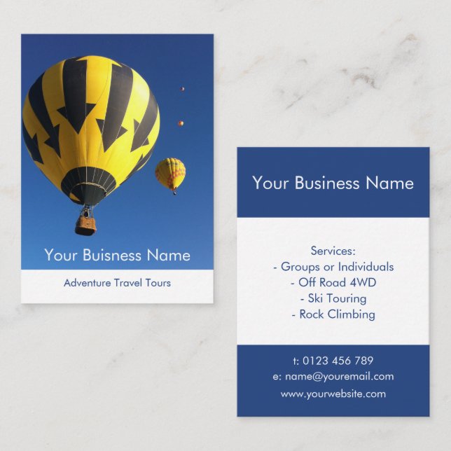 Reiseführer für Abenteuer Visitenkarte (Vorne/Hinten)