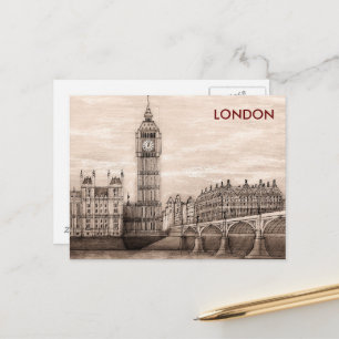 Reiseführer für Vintage-Werbung in London, England Postkarte
