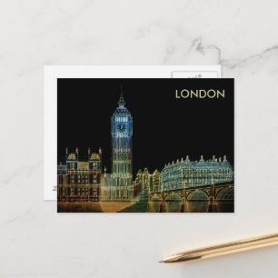Reiseführer für Vintage-Werbung in London, England Postkarte