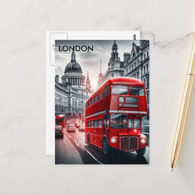 Reiseführer für Vintage Werbung nach London Postkarte (Vorderseite/Rückseite Beispiel)