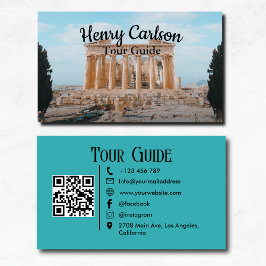 Reiseführer Reiseführer Agent Türkisfarben QR-Code Visitenkarte