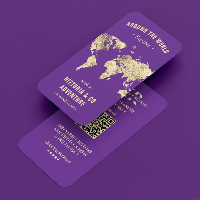 Reiseführer Reiseplaner Weltkarte Royal Lila Visitenkarte (Tour Guide Travel Planner World Map Royal Purple Business Card
☆★
☆★
☆★
☆★
☆★
4.8 out of 5 stars rat)